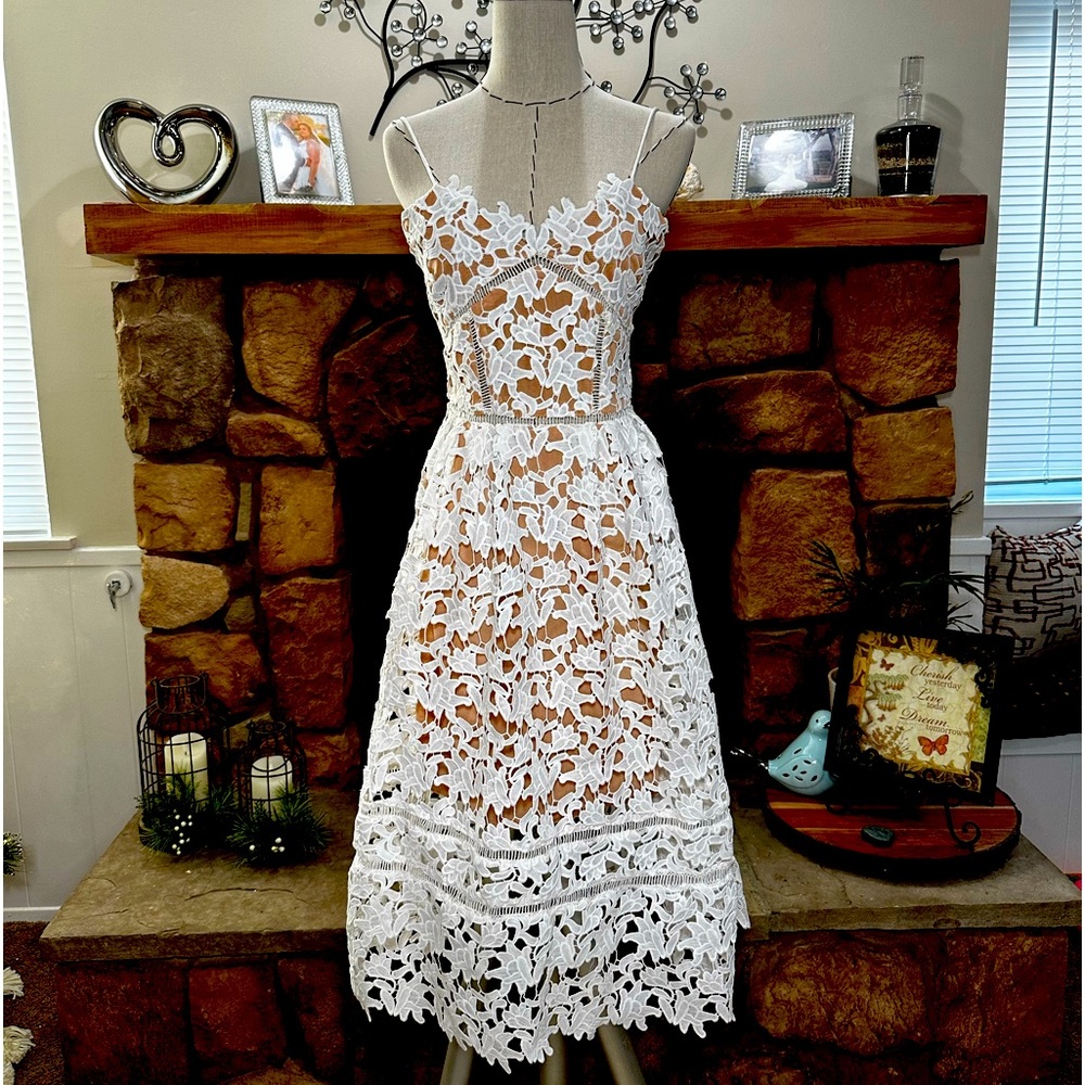 Self-Portrait style Beautiful White Lace Dress